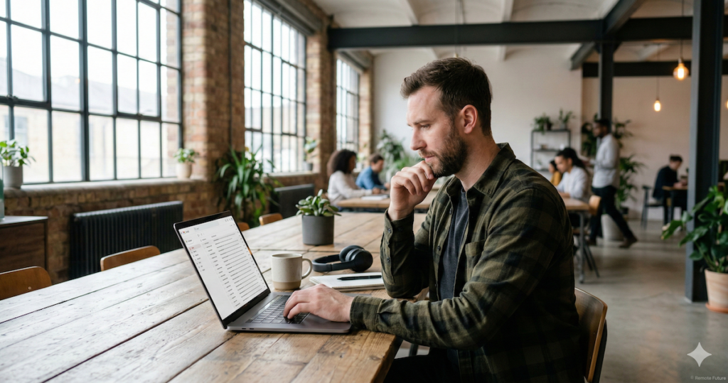 freelancer reviewing a curated list of job opportunities in an email inbox from SolidGigs.