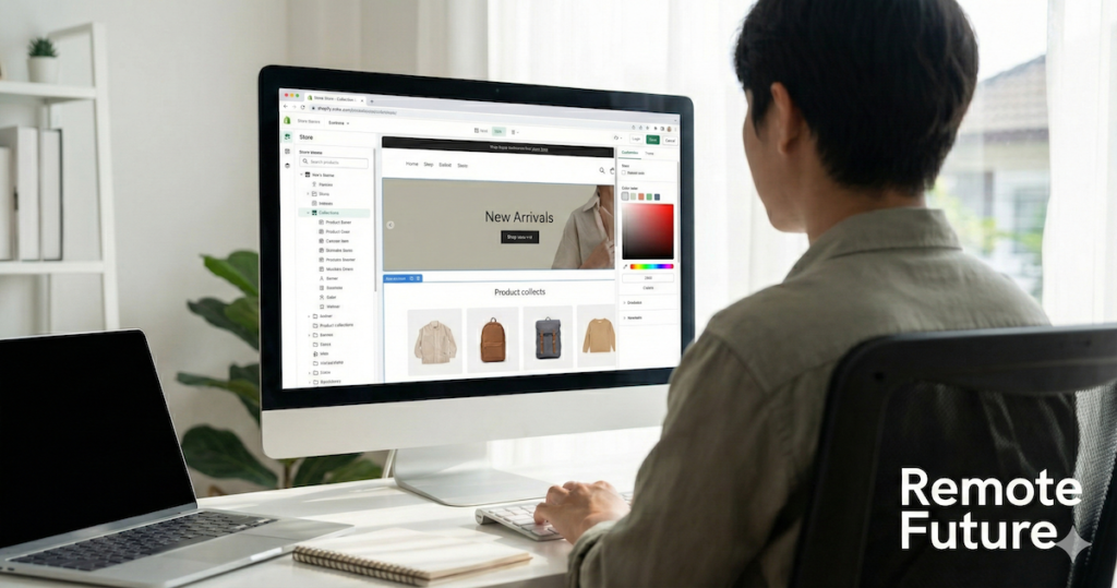 Beginner creating an online store from scratch using an e-commerce platform.