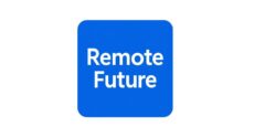 Remote Future logo in blue with bold white text