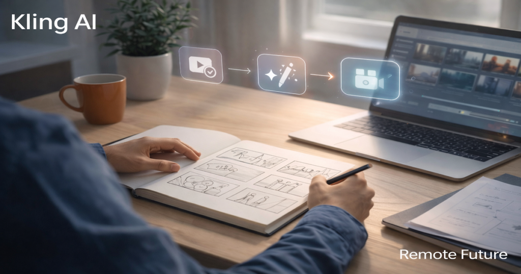 Creator planning an AI video workflow with Kling AI to avoid wasting credits.
