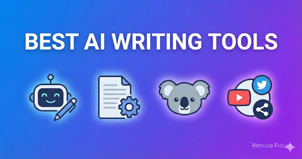 Best AI writing tools for beginners comparison showing Rytr, GravityWrite, Koala, and Simplified