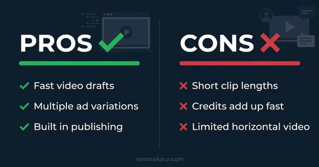 Pros and cons of the Pippit AI video generator for product ads